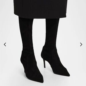 Stuart Weizman Black Suede Benefit Boots